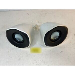 Logitech Computer Stereo Speakers White Wired USB Powered Compact S-00108